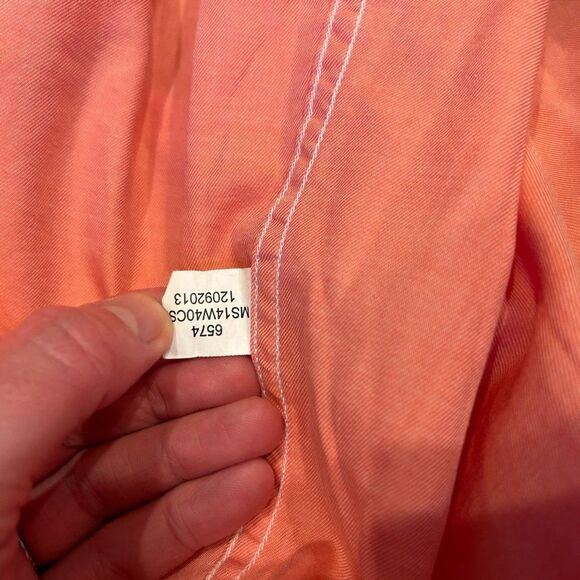 Peter Millar Large Pink Long Sleeve Button Front Shirt - Flawed - Picture 4 of 9